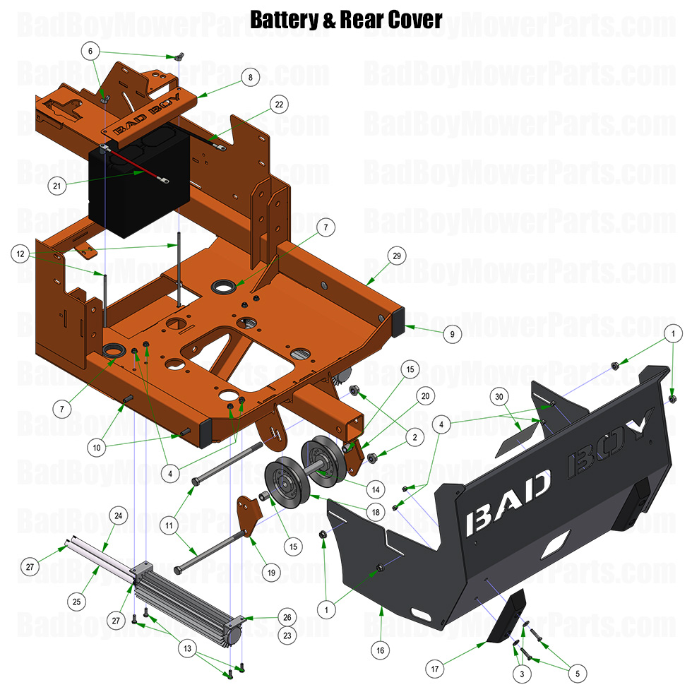 2026 Renegade Diesel Battery and Rear Cover Part Diagram