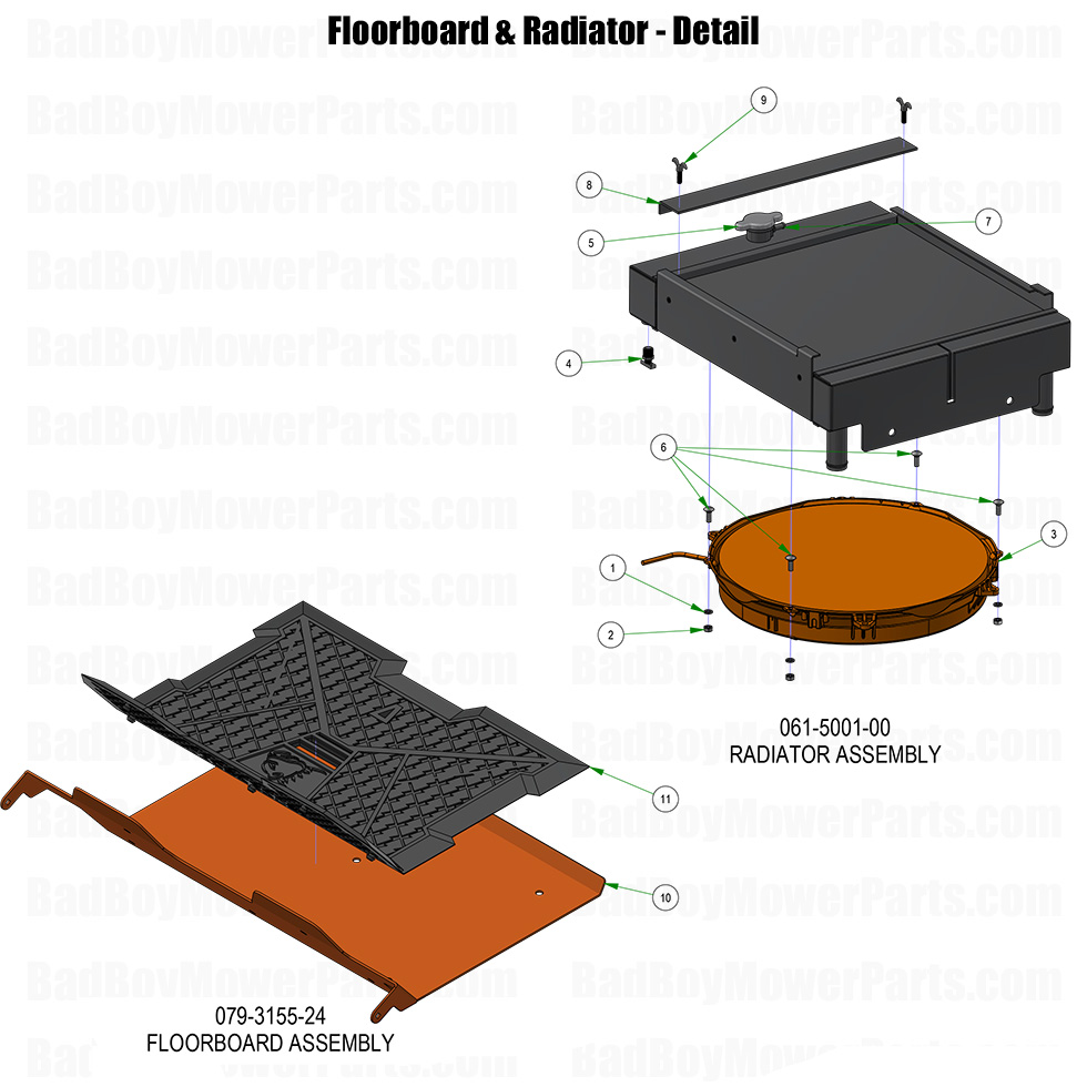 2026 Renegade Diesel Floorboard and Radiator Detail Part Diagram