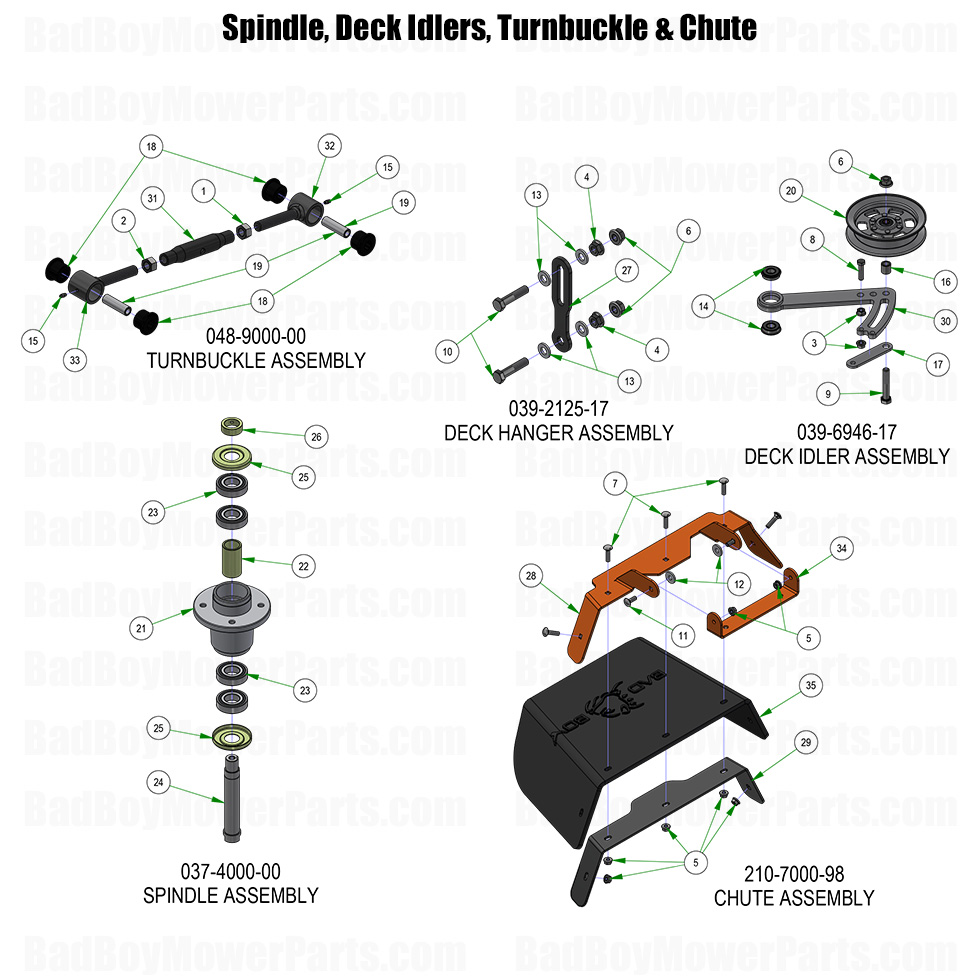 2026 Renegade Diesel Spindle Idlers Turnbuckle and Chute Part Diagram