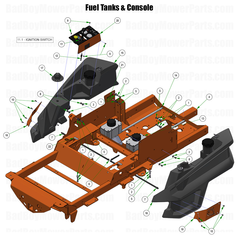 2026 Renegade Diesel Tanks and Console Part Diagram