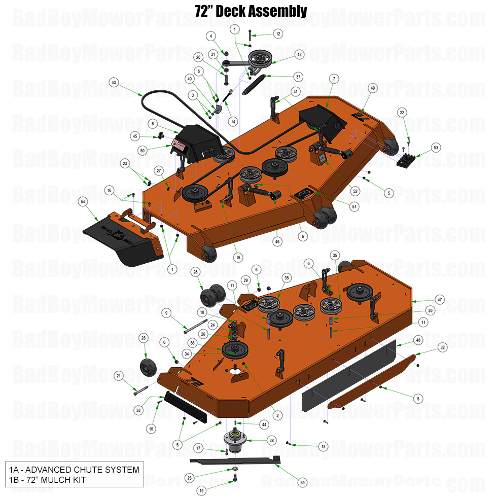 2026 Renegade Gas 72 Inch Deck Assembly Part Diagram