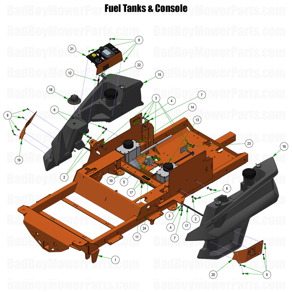 2026 Renegade Gas Fuel Tanks and Console Part Diagram