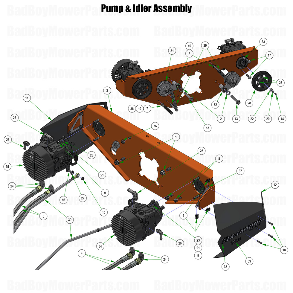 2026 Renegade Gas Pump and Idler Assembly Part Diagram