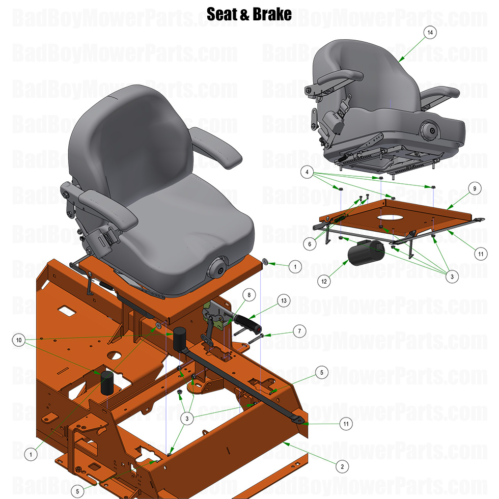 2026 Renegade Gas Seat and Brake Part Diagram