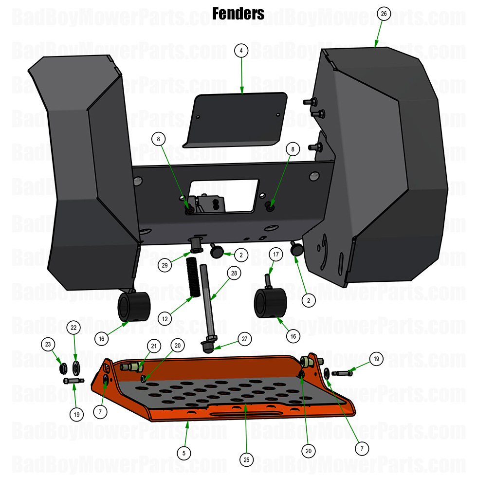2026 Revolt 36 Fenders Part Diagram