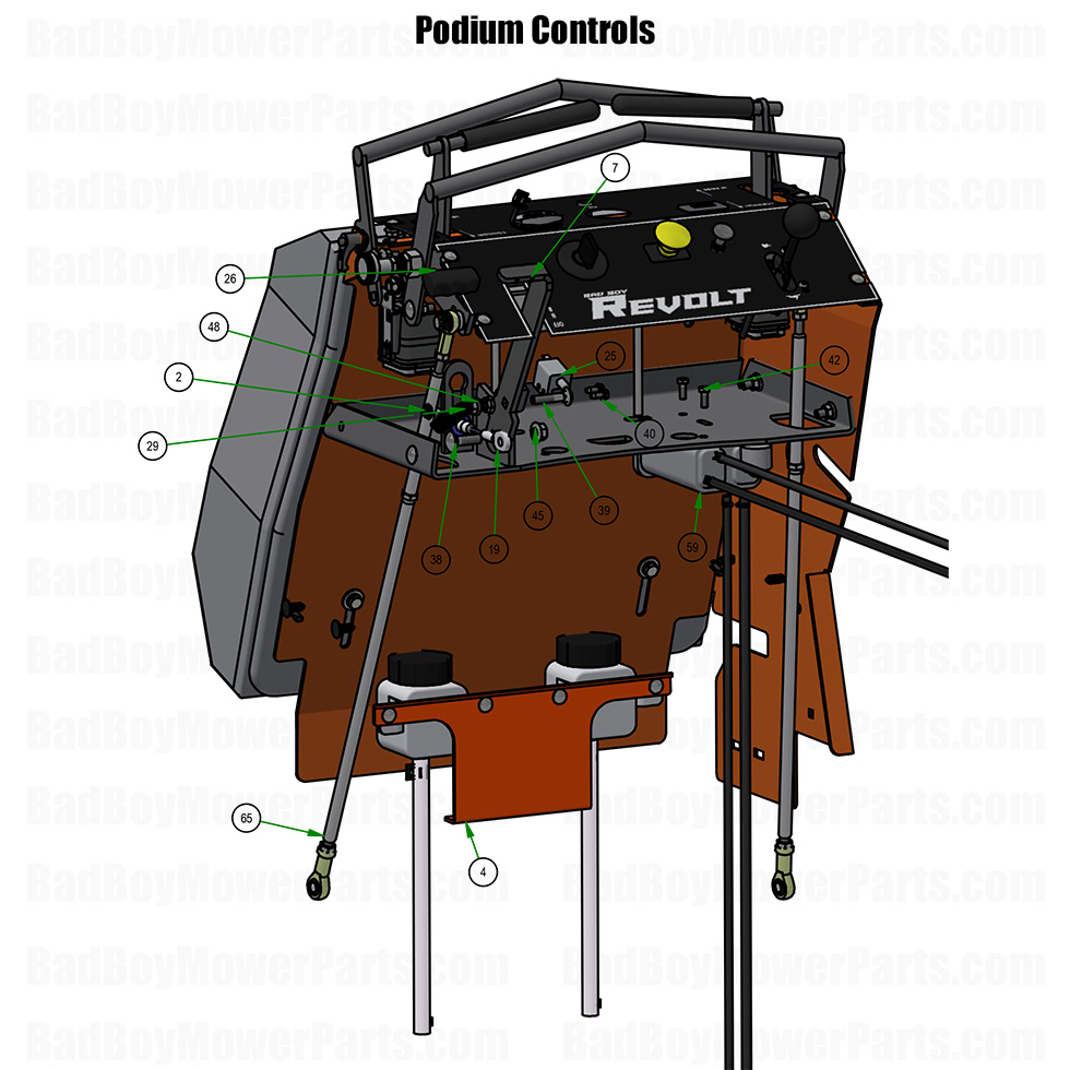 2026 Revolt 36 Podium Controls Part Diagram