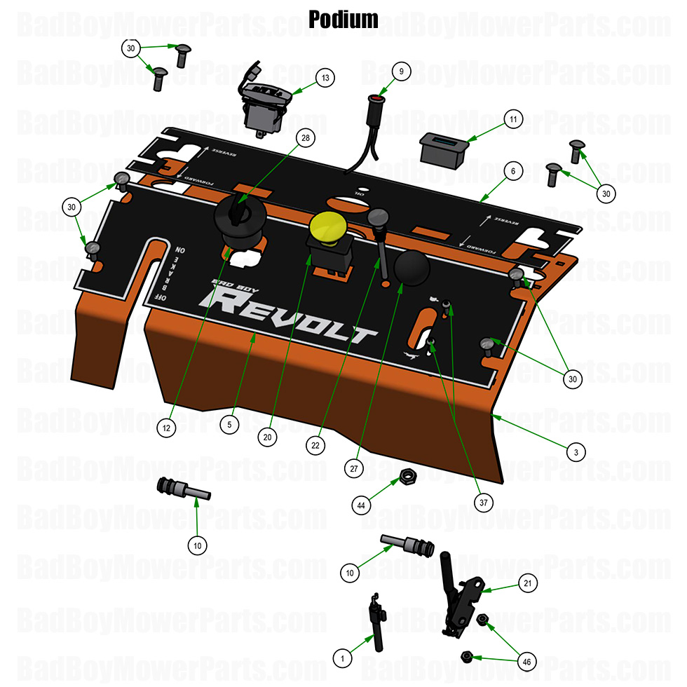 2026 Revolt 36 Podium Part Diagram