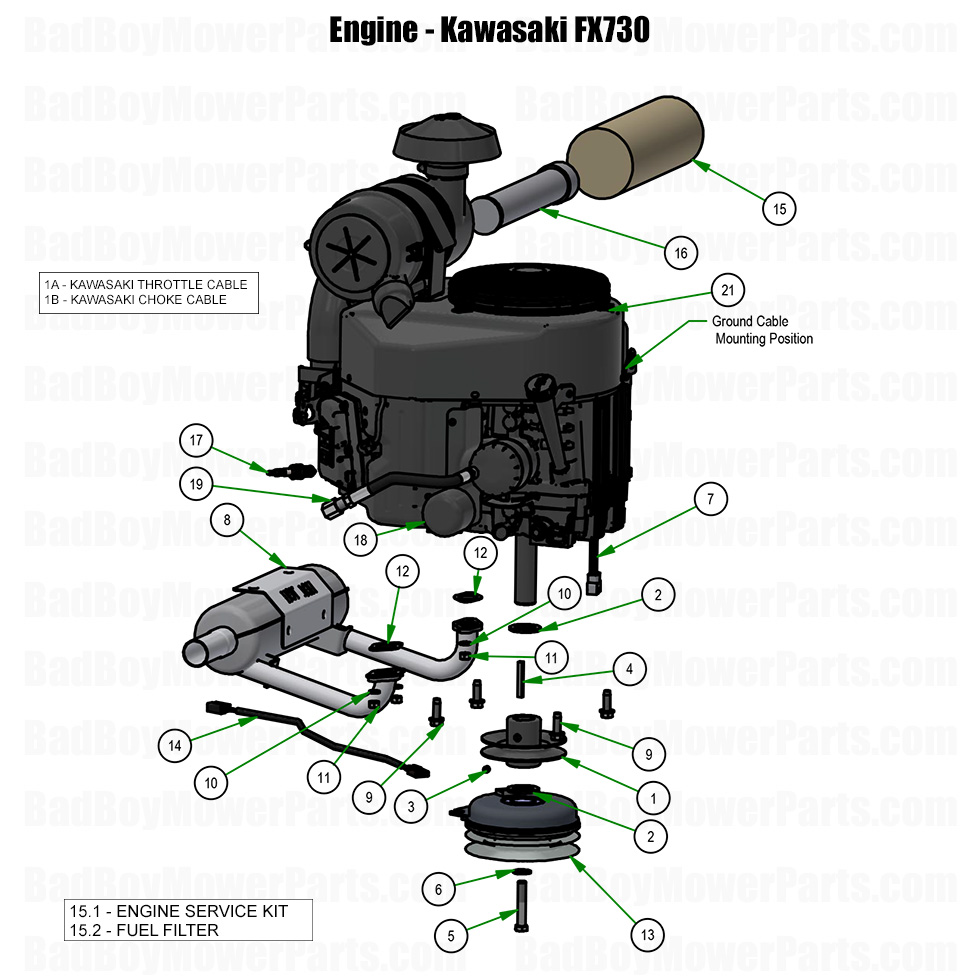2026 Revolt 48"-61" Kawasaki FX730 part diagram