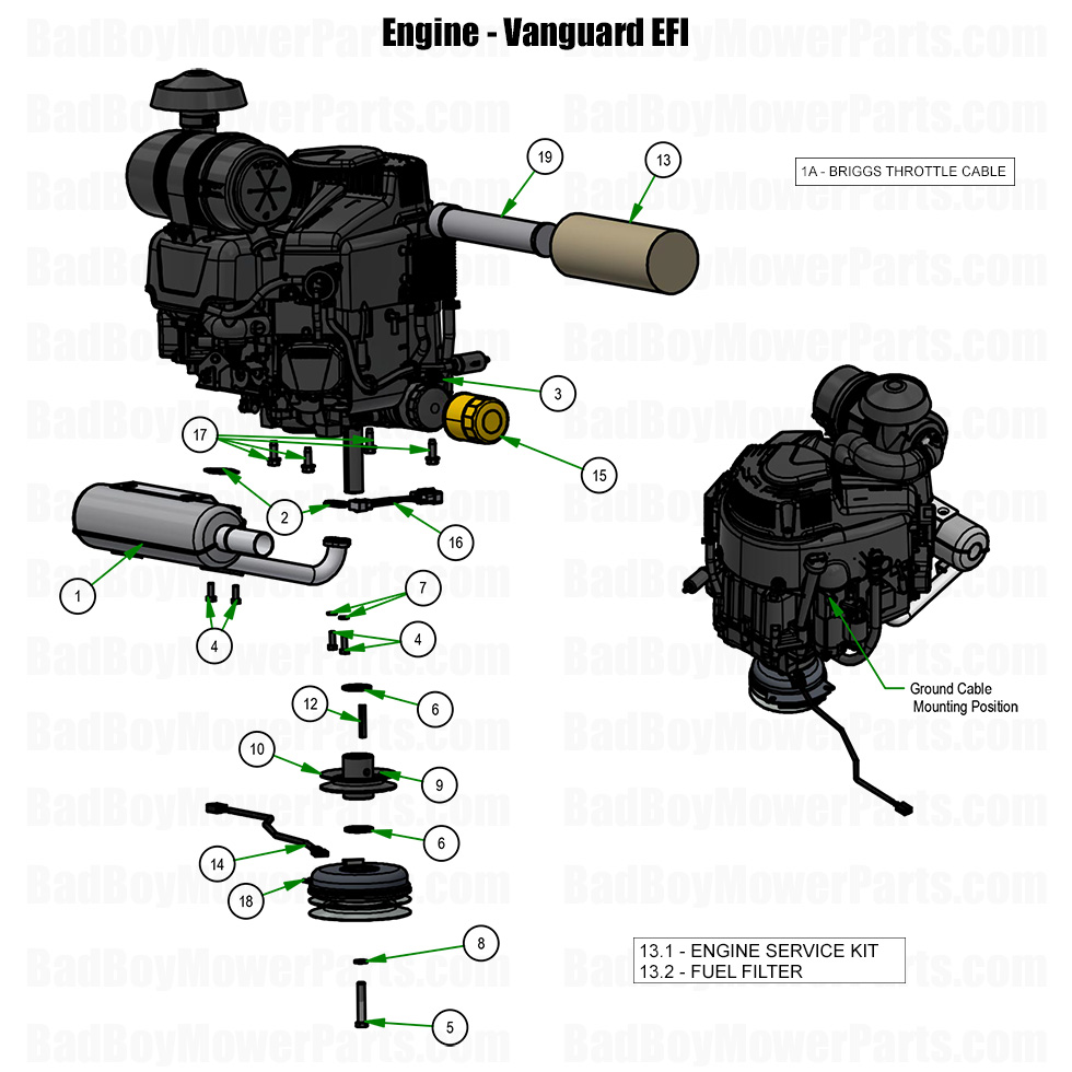 2026 Revolt 48-61 Engine - Vanguard EFI Part Diagram