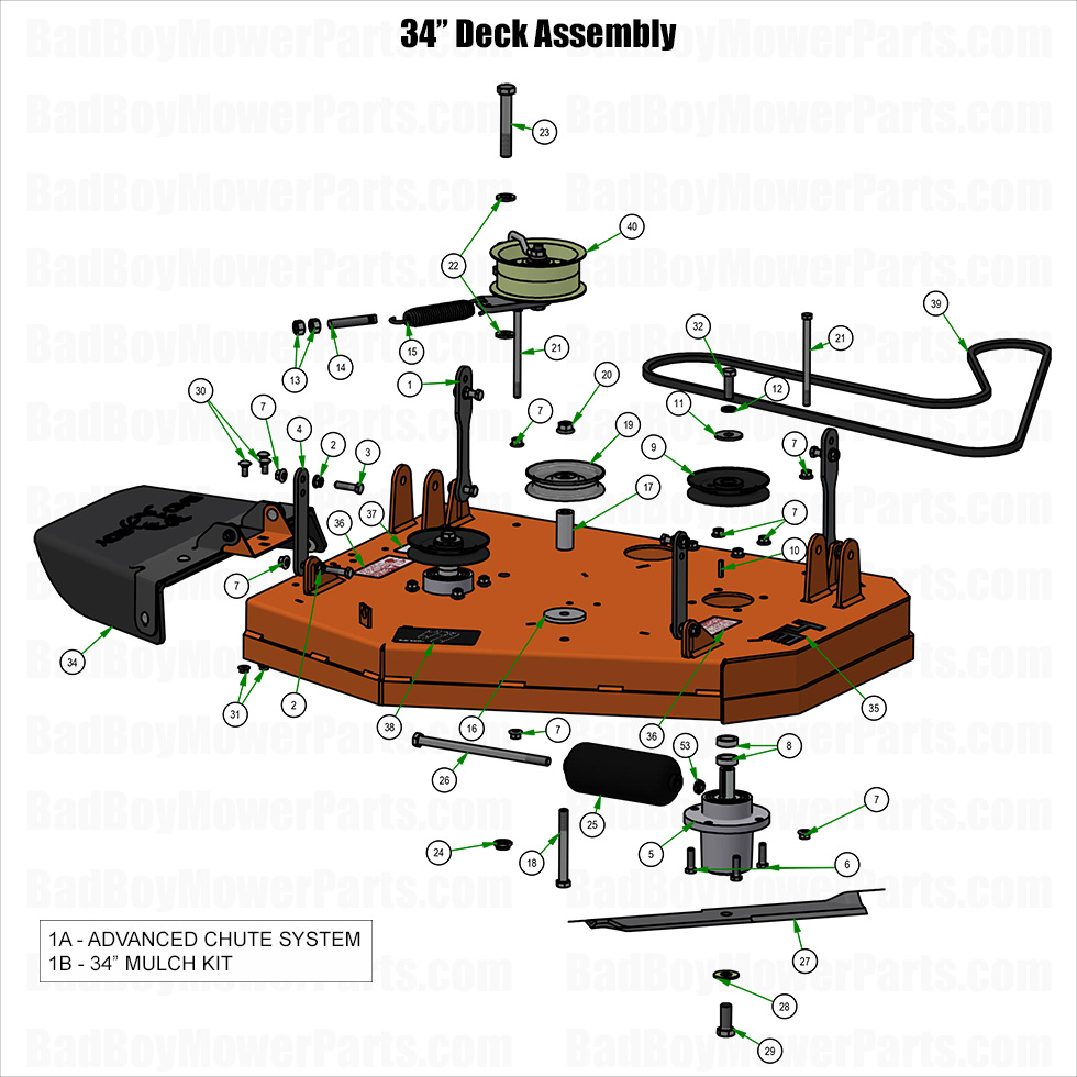 2026 Revolt SD 34 Inch Deck Assembly Part Diagram