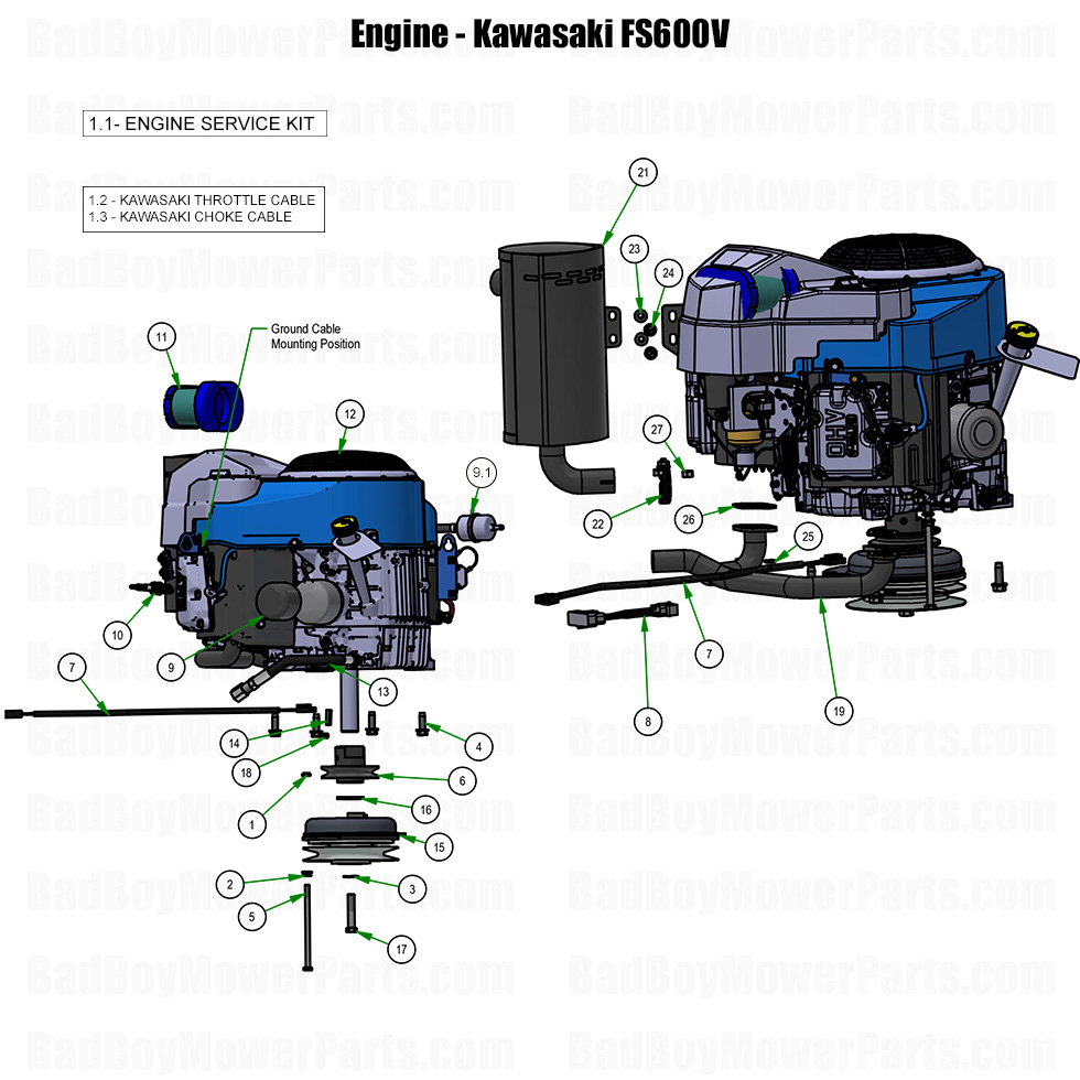 2026 Revolt SD Engine Kawasaki FS600 Part Diagram