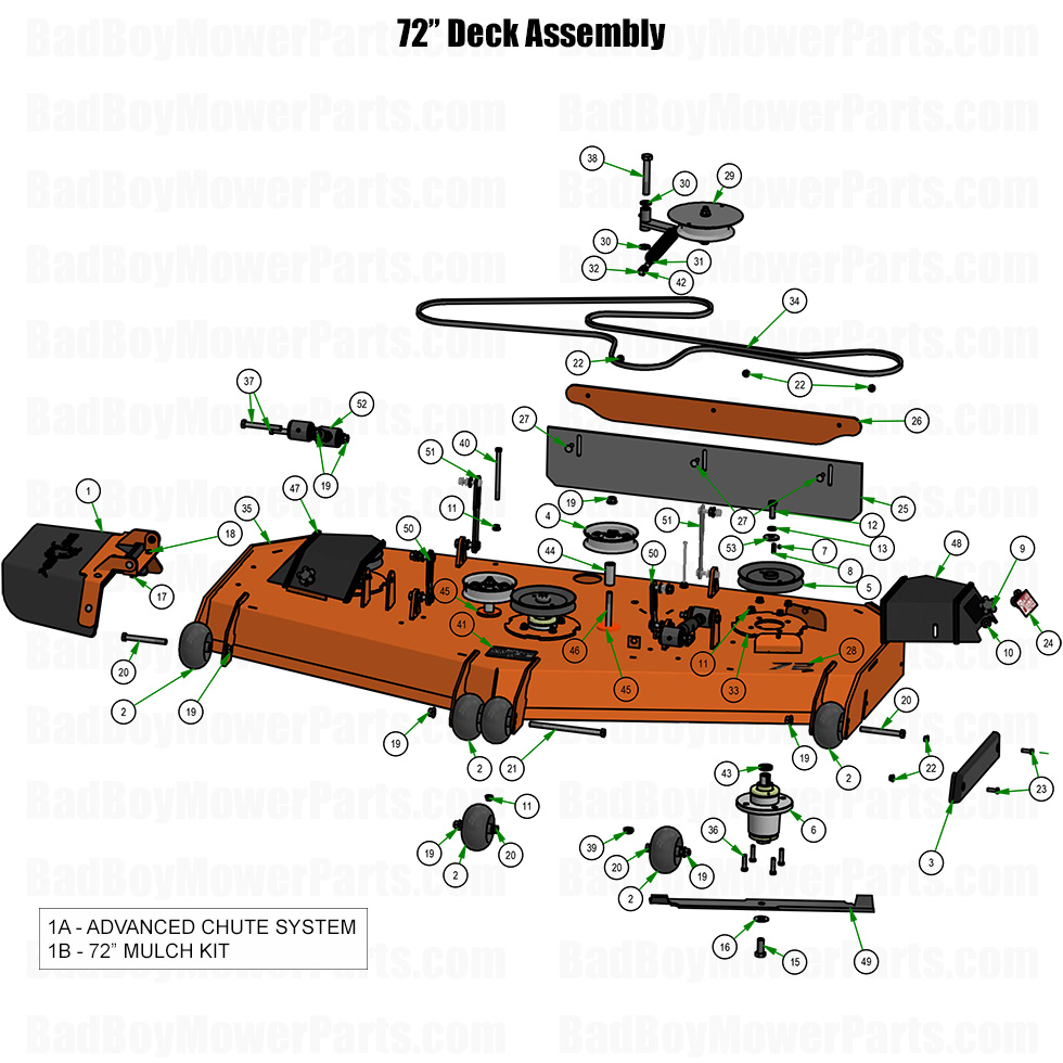 2026 Revolt X 72 Inch Deck Assembly Part Diagram