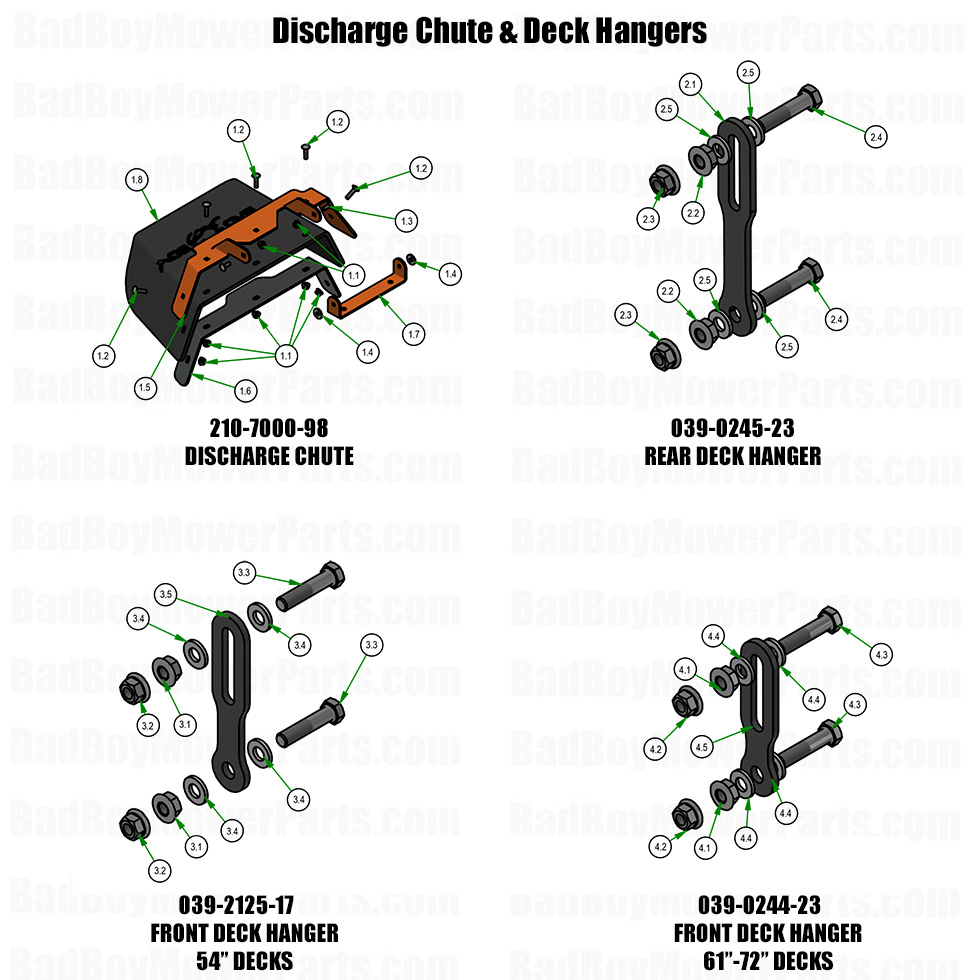 2026 Revolt X Discharge Chute and Deck Hangers Part Diagram