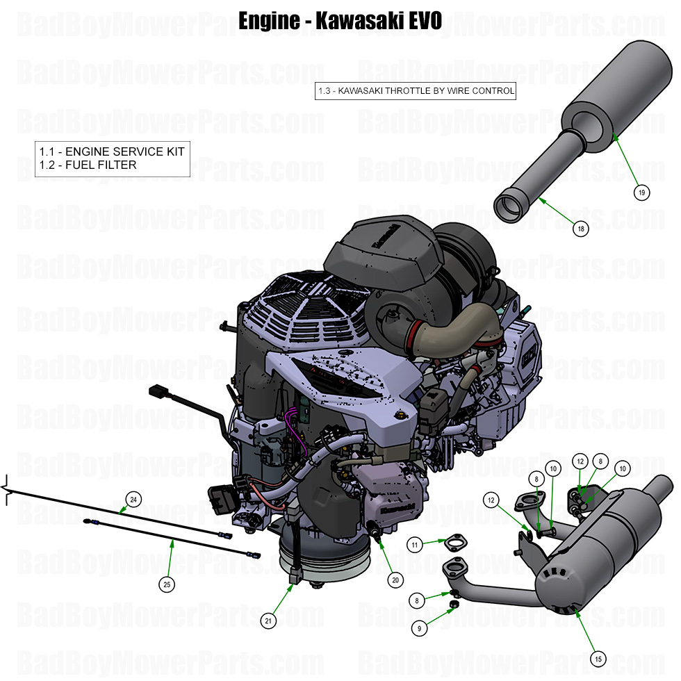 2026 Revolt X Engine - Kawasaki EVO 781 Part Diagram