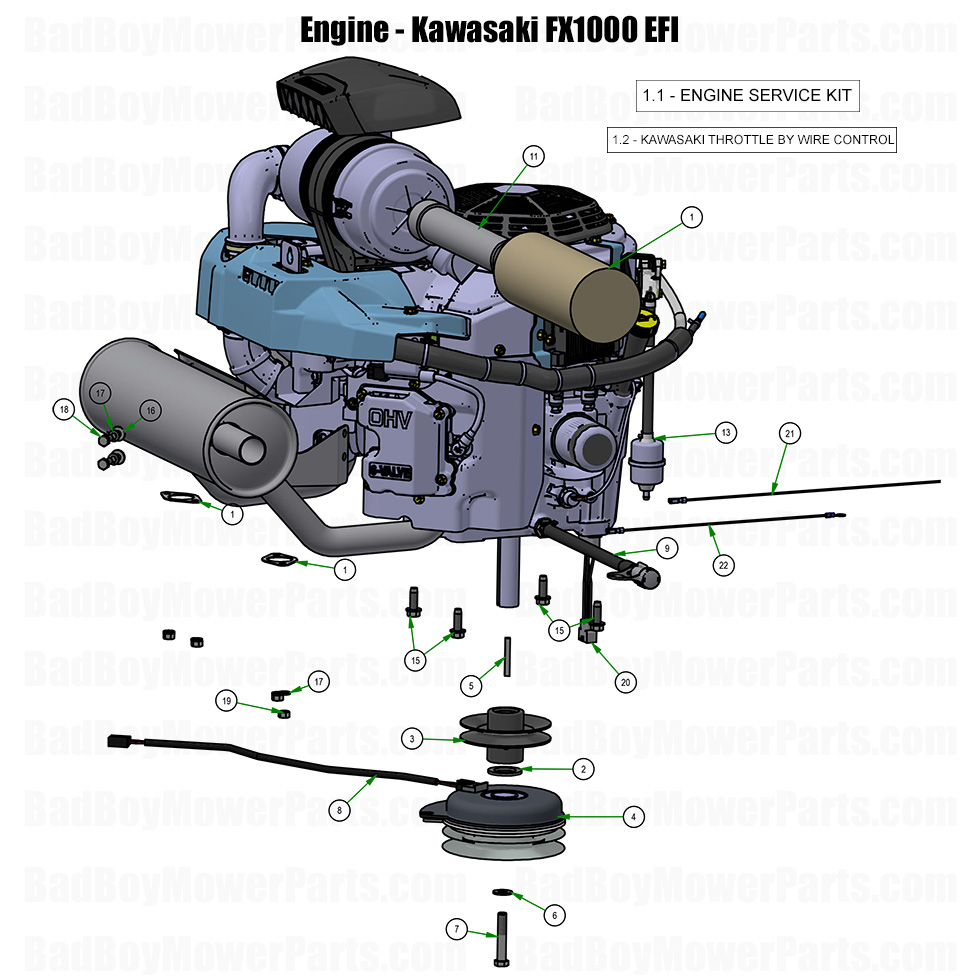 2026 Revolt X Engine - Kawasaki FX1000 EFI Part Diagram