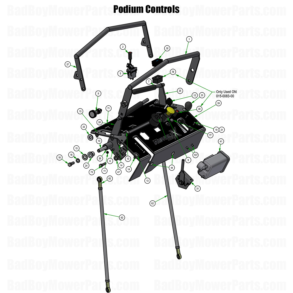 2026 Revolt X Podium Controls Part Diagram