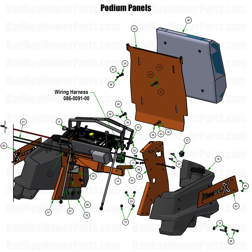 2026 Revolt X Podium Panels Part Diagram