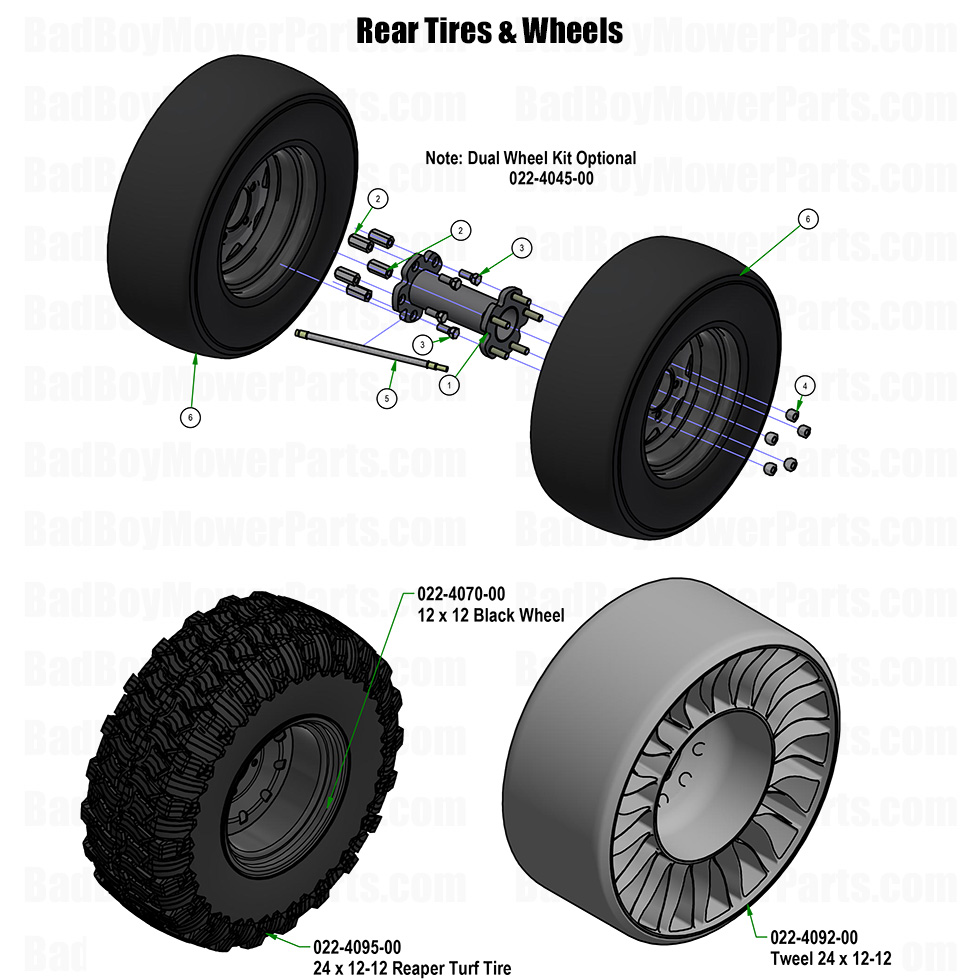 2026 Revolt X Rear Tires and Wheels Part Diagram
