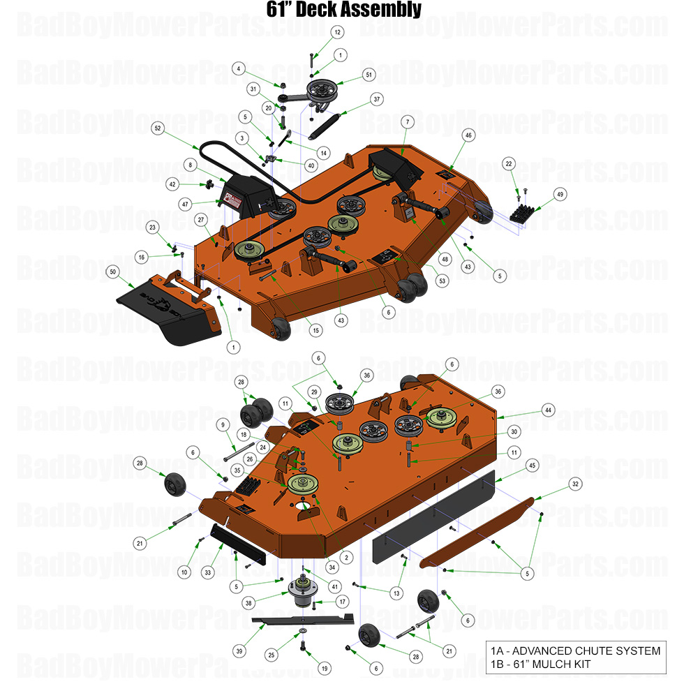 2026 Rogue 61 Inch Deck Assembly Part Diagram