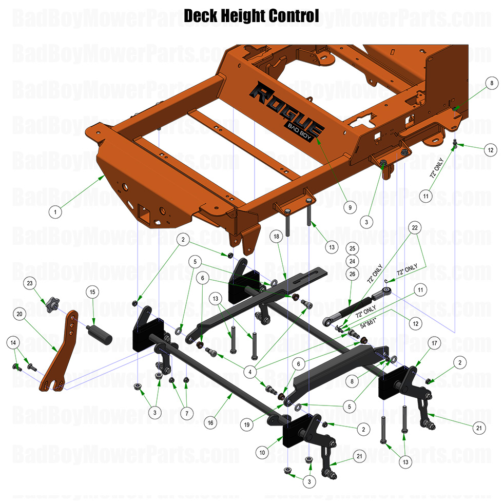 2026 Rogue Deck Height Control Part Diagram