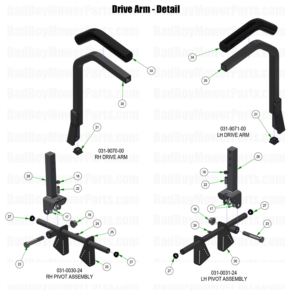 2026 Rogue Drive Arm Detail Part Diagram