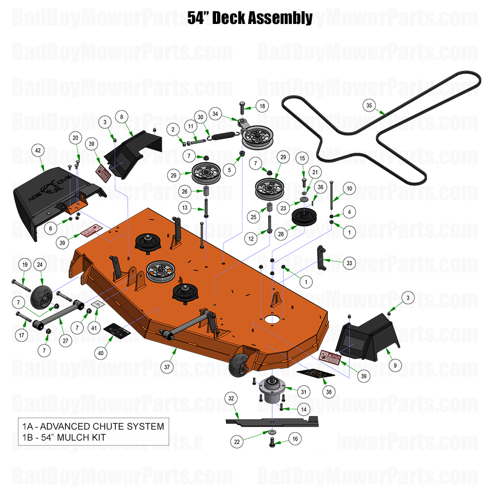 2026 ZT Avenger 54 Inch Deck Assembly Part Diagram