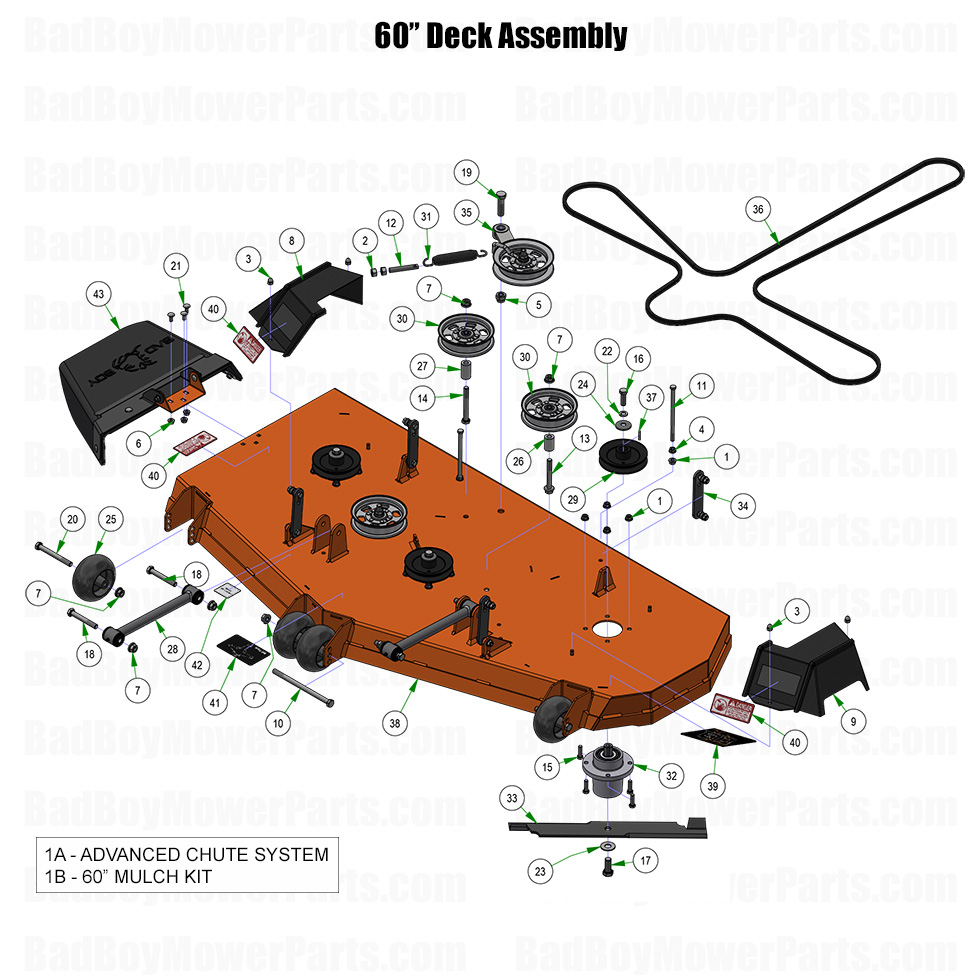 2026 ZT Avenger 60 Inch Deck Assembly Part Diagram