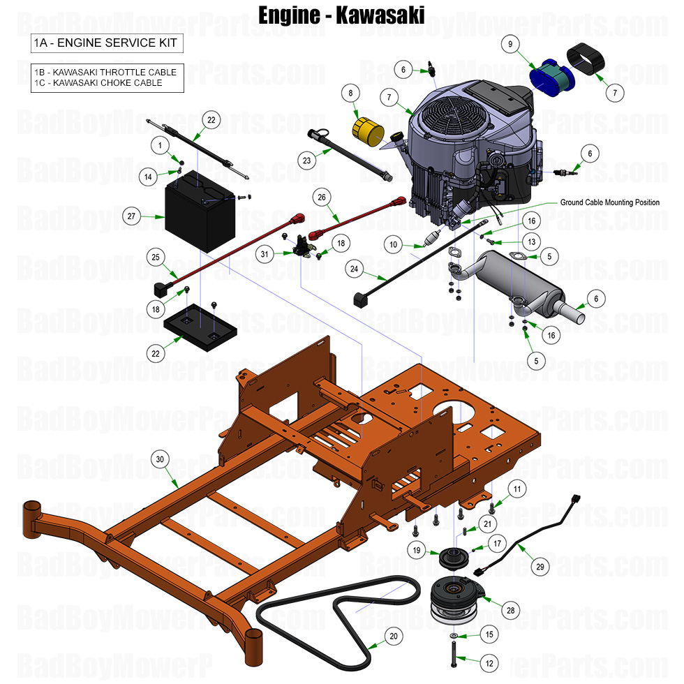2026 ZT Avenger Engine Kawasaki Part Diagram