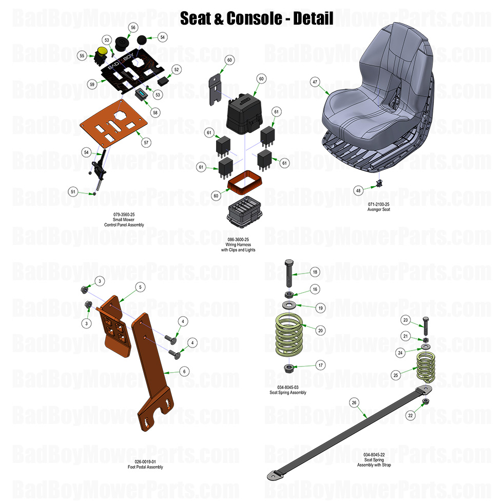 2026 ZT Avenger Seat and Console - Detail Part Diagram
