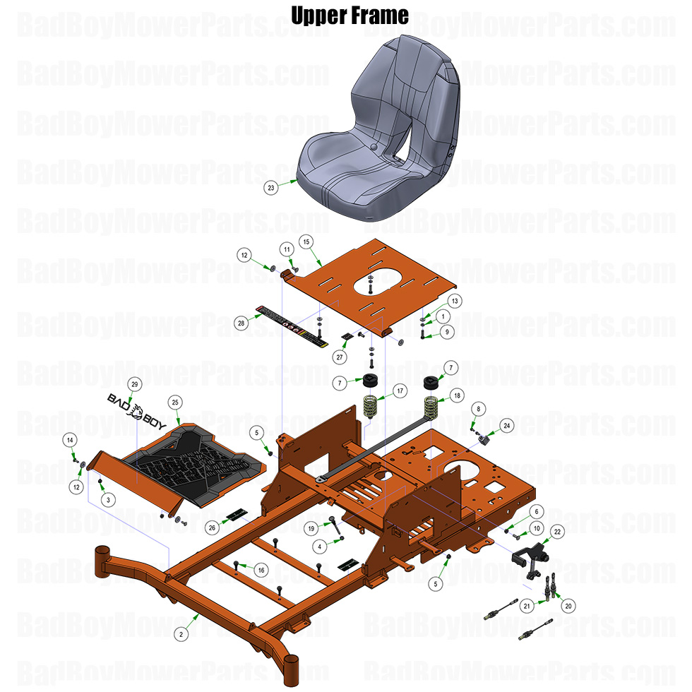 2026 ZT Avenger Upper Frame Part Diagram