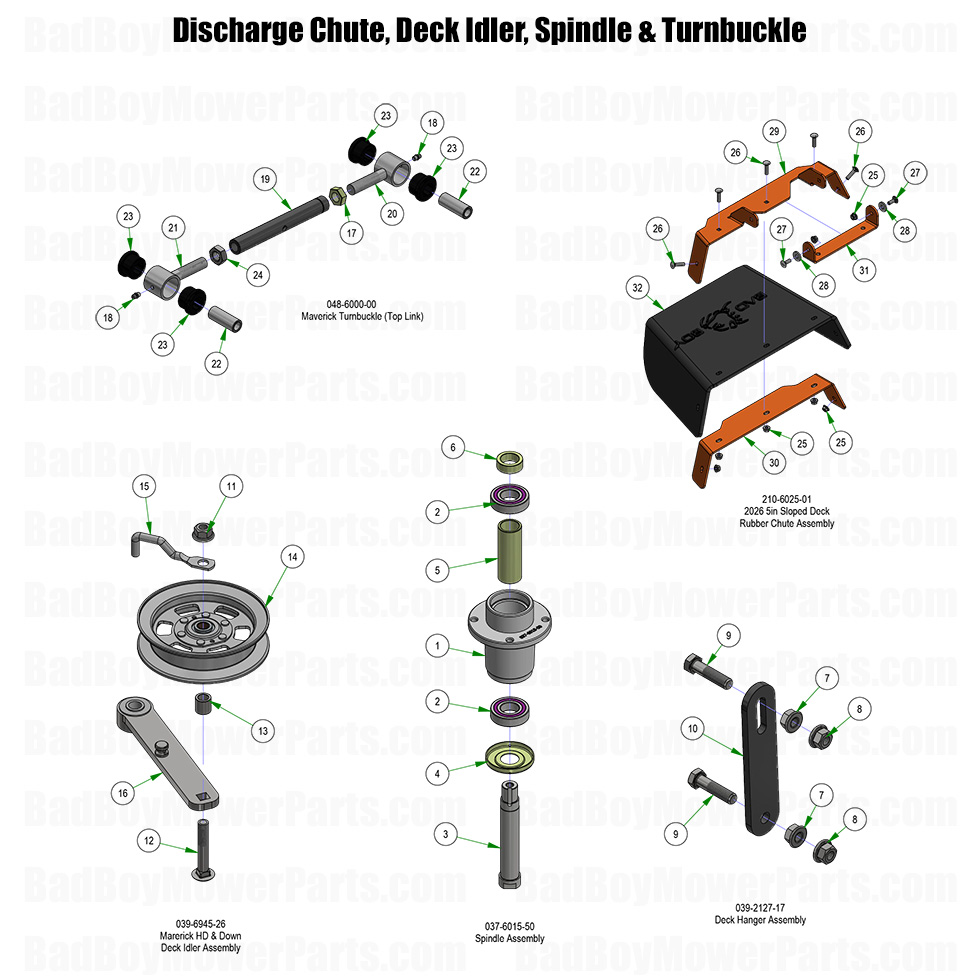 2026 > Maverick > Chute, Idler, Spindle & Turnbuckle