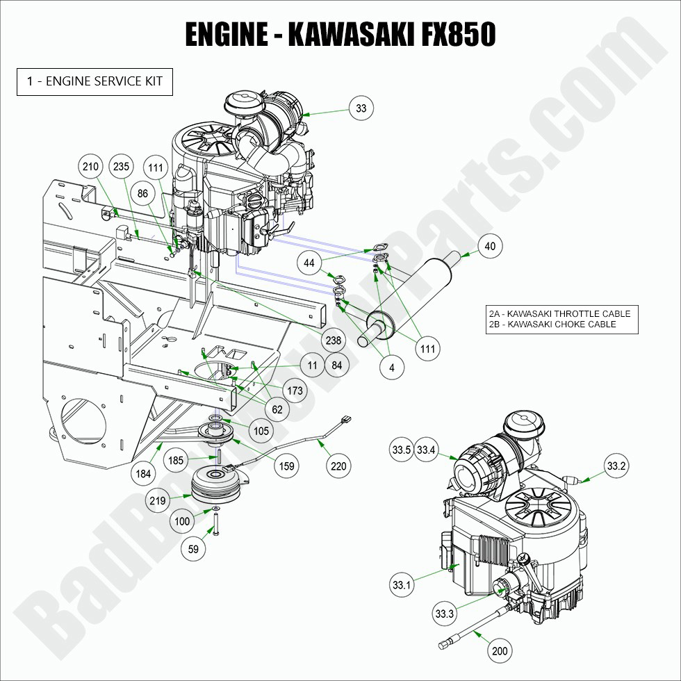 2846 - Bad Boy Mower Parts Lookup > 2022 > Rebel > Engine - Kawasaki FX850