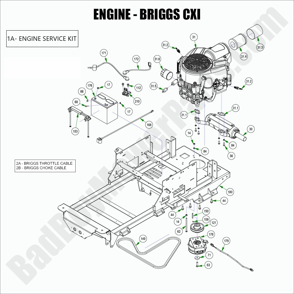 2807 - Bad Boy Mower Parts Lookup > 2022 > Maverick > Engine - Briggs CXI