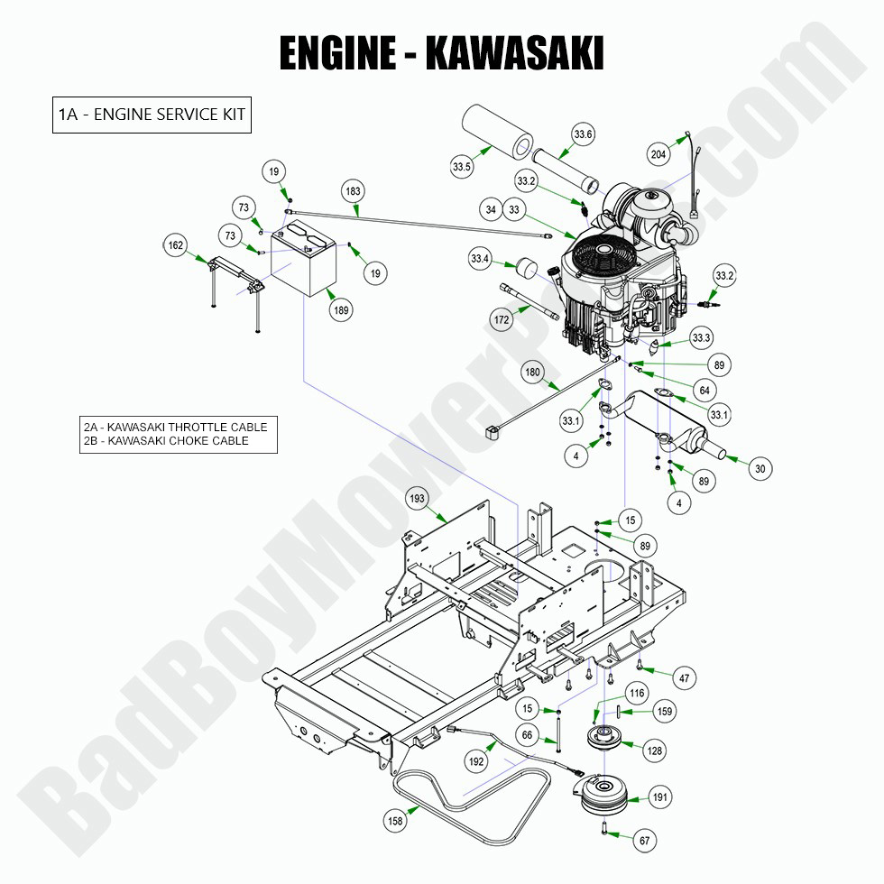2788 - Bad Boy Mower Parts Lookup > 2022 > Maverick HD > Engine - Kawasaki FX691/FX730