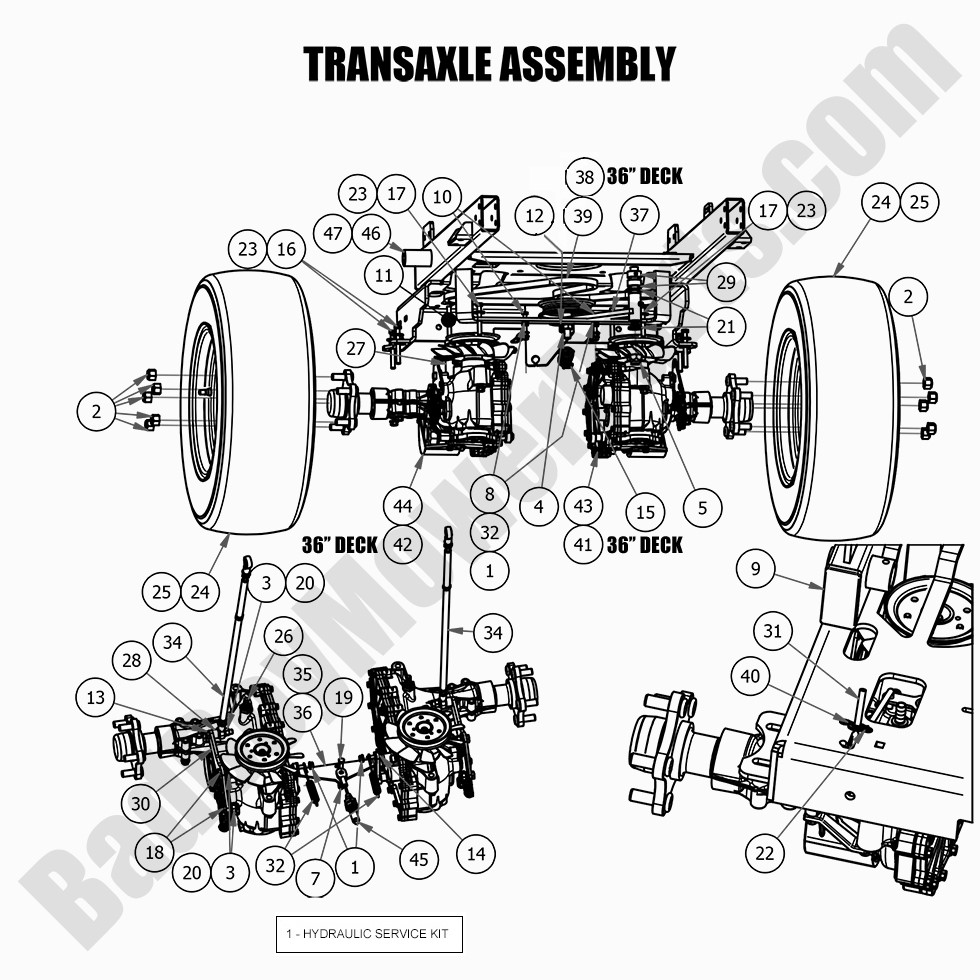 2657 - Bad Boy Mower Parts Lookup > 2021 > Revolt > Transaxle Assembly
