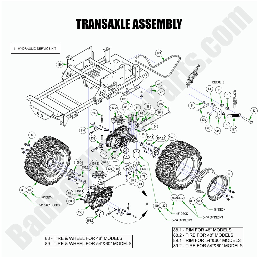 2817 - Bad Boy Mower Parts Lookup > 2022 > Maverick > Transaxle Assembly